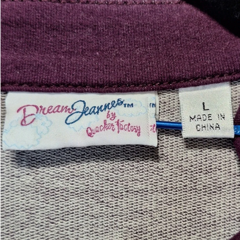 Quacker Factory Jacket Womens L Purple DreamJeannes Rhinestone Bling Denim Style